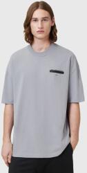 AllSaints pamut póló REDACT SS CREW fekete, nyomott mintás, M002PC - szürke XXL