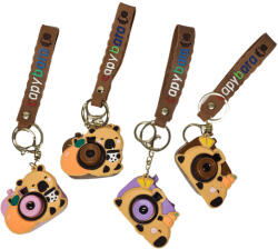  Kapibara kulcstartó, fényképezőgép formájú, vetítős (elemes), műanyag, kb. 5x4 cm, 4 féle (KDS-639027) - mesescuccok