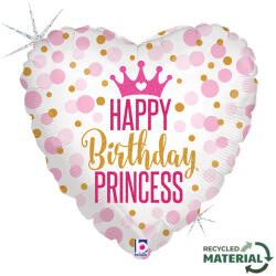Grabo Happy Birthday Glitter Princess fólia lufi 46 cm GBB36700GH (GBB36700GH)