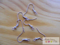  Antiallergén fülbevaló akasztó 100db/cs ezüst szín