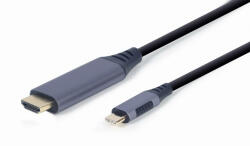 Gembird USB-C3 / HDMI adapter kábel 1.8m 4K UHD 60Hz fekete-szürke Gembird (CC-USB3C-HDMI-01-6)