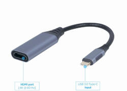 Gembird USB-C 3.0 / HDMI adapter kábel 0.15m szürke 4K Gembird (A-USB3C-HDMI-01)