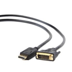 Gembird (CC-DPM-DVIM-1M) 1m fekete DisplayPort / DVI-D (24+1) Dual Link kábel