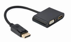 Gembird DisplayPort / HDMI+VGA adapter kábel 0.1m fekete Gembird (A-DPM-HDMIFVGAF-01)