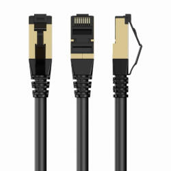 Gembird CAT8 S-FTP LSZH Patch kábel 0.25m fekete Gembird (PP8-LSZHCU-BK-0.25M)