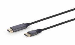 Gembird (CC-DP-HDMI-4K-6) 1.8m fekete 4K fonott DisplayPort / HDMI kábel