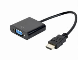 Gembird HDMI / VGA adapter kábel 0.15m fekete Gembird (A-HDMI-VGA-04)