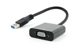 Gembird USB3 / VGA adapter kábel 0.15m fekete Gembird (AB-U3M-VGAF-01)