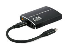 Gembird USB-C / 2xHDMI adapter kábel 0.15m fekete 4K UHD Gembird (A-CM-HDMIF2-01)
