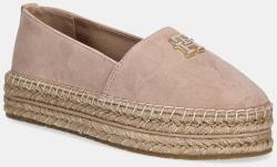 Tommy Hilfiger espadrilles velúrból SUEDE PLATFORM ESPADRILLE narancssárga, platformos, FW0FW08586 - bézs Női 39