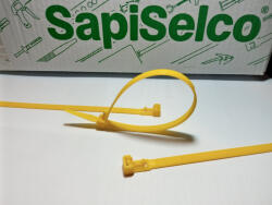 SapiSelco 250x7, 5 sárga NYITHATÓ OLDHATÓ gyorskötöző - kábelkötegelő (100db/csomag) SapiSelco [RIA. 14.231]