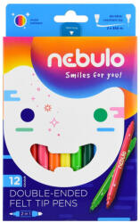 Nebulo Rostirón, filctoll készlet, vízbázisú kétvégű Nebulo 12 klf. szín (NFT-2X-12) - iroda-ellatas