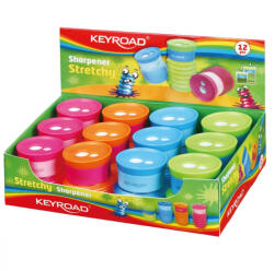 Keyroad Hegyező 2 lyukú tartályos 12 db/display Keyroad Stretchy vegyes színek (KR971287) - iroda-ellatas