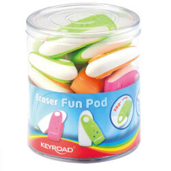Keyroad Radír, PVC mentes 24 db/display Keyroad Fun Pod vegyes színek (KR971071) - iroda-ellatas