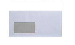 Bluering Boríték LC6/5 enyvezett bélésnyomott bal ablakos 35x90mm 114x229mm B20A20 külső záródású Bluering® fehér (BORC65AB3590DB) - iroda-ellatas