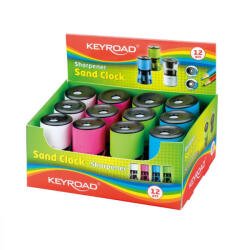 Keyroad Hegyező 2 lyukú tartályos 12 db/display Keyroad Sand Clock vegyes színek (KR970852) - iroda-ellatas