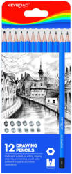 Keyroad Grafitceruza, 12 különböző keménységben, hatszögletű 12 db/bliszter Keyroad (KR972271) - iroda-ellatas
