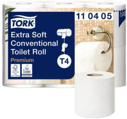 Tork Toalettpapír 4 rétegű kistekercses átmérő: 11, 8 cm 153 lap/tekercs 6 tekercs/csomag Extra Soft T4 Tork_110406 fehér (110406) - iroda-ellatas