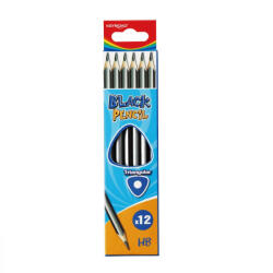 Keyroad Grafitceruza HB, háromszögletű 12 db/bliszter Keyroad Black (KR971548) - iroda-ellatas