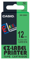 Casio Feliratozógép szalag XR-12GN1 9mmx8m Casio zöld/fekete (XR12GN1) - iroda-ellatas