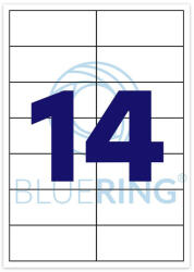 Bluering Etikett címke, 105x42, 4mm, 100 lap, 14 címke/lap Bluering® (BRET119) - iroda-ellatas
