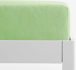 Goldea cearceaf de pat cu elastic din frotir - verde deschis 180 x 200 cm