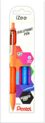 Pentel Golyóstoll nyomógombos 0, 35mm, Pentel iZee 4 db-os kék, pink, lila, narancs (BX467-4COL) - iroda-ellatas
