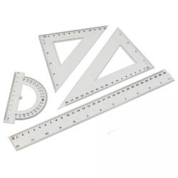 Vonalzókészlet, 30cm, vonalzó, szögmérő, 45° és 60° háromszög vonalzók 4 db/csom (526-4) - iroda-ellatas
