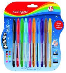 Keyroad Golyóstoll 0, 7 mm 10 db/bliszter Keyroad vegyes színek (KR972056) - iroda-ellatas