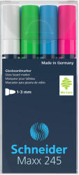 Schneider Üvegtábla marker 1-3mm, Schneider Maxx 245, 4 klf. szín (E124594) - iroda-ellatas