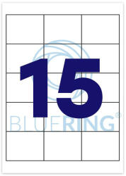 BLUERING Etikett címke, 70x50, 8mm, 100 lap, 15 címke/lap Bluering® (BRET121) - iroda-ellatas