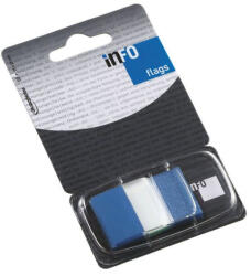 Info Notes Jelölőcímke 25x43mm, 50lap, műanyag, Info Notes Info Flags transzparens kék (7728-81) - iroda-ellatas