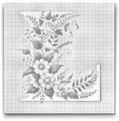  PontPöttyöző - L betű - Virágminta Méret: 50x50cm, Keretezés: Műanyagtáblával, Szín: Zöld