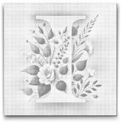  PontPöttyöző - I betű - Virágminta Méret: 50x50cm, Keretezés: Kartonlemezen, Szín: Piros