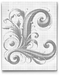  PontPöttyöző - L betű Méret: 30x40cm, Keretezés: Kartonlemezen, Szín: Fekete