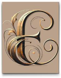  Festés számok szerint - E betű Méret: 40x50cm, Keretezés: Keret nélkül (csak a vászon)