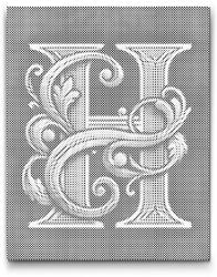  PontPöttyöző - H betű Méret: 30x40cm, Keretezés: Keret nélkül (csak a vászon), Szín: Kék