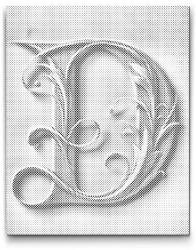  PontPöttyöző - D betű Méret: 40x50cm, Keretezés: Műanyagtáblával, Szín: Fekete