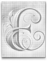  PontPöttyöző - E betű Méret: 30x40cm, Keretezés: Keret nélkül (csak a vászon), Szín: Fekete