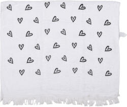 Clayre & Eef Prosop de maini si fata bumbac negru alb Inimioare 40x66 cm (CTLHS) Prosop