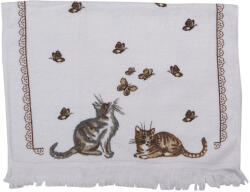 Clayre & Eef Prosop de maini si fata bumbac maro alb 40x66 cm (CT014) Prosop