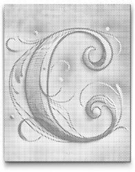  PontPöttyöző - C betű Méret: 30x40cm, Keretezés: Keret nélkül (csak a vászon), Szín: Kék