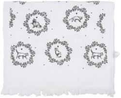 Clayre & Eef Prosop de maini si fata bumbac alb negru Pisicute 40x66 cm (CTLGC-1) Prosop