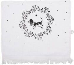 Clayre & Eef Prosop de maini si fata bumbac negru alb Catelus 40x66 cm (CTLGD-2) Prosop