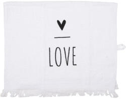 Clayre & Eef Prosop de maini si fata bumbac alb negru Love 40x66 cm (CT032) Prosop