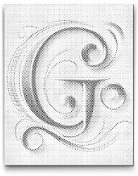  PontPöttyöző - G betű Méret: 30x40cm, Keretezés: Keret nélkül (csak a vászon), Szín: Zöld