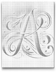  PontPöttyöző - A betű Méret: 30x40cm, Keretezés: Kartonlemezen, Szín: Kék