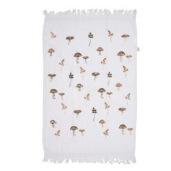 Clayre & Eef Prosop de maini si fata bumbac alb maro Ciupercute 40x66 cm (CTLFJ) Prosop
