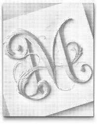  PontPöttyöző - M betű Méret: 40x50cm, Keretezés: Műanyagtáblával, Szín: Fekete