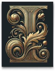  Festés számok szerint - I betű Méret: 30x40cm, Keretezés: Keret nélkül (csak a vászon)